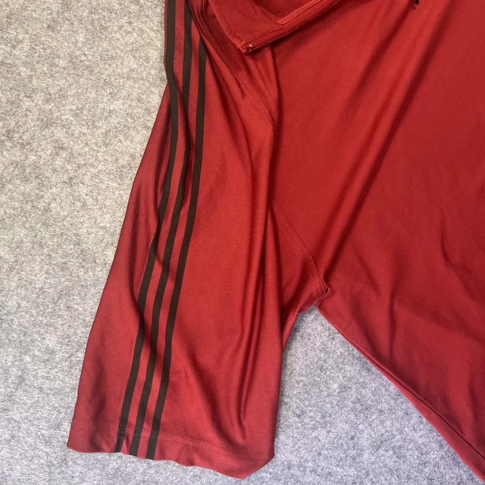 Adidas Climalite Quarter-Zip Pullover XL Red Three Stripe Athletic